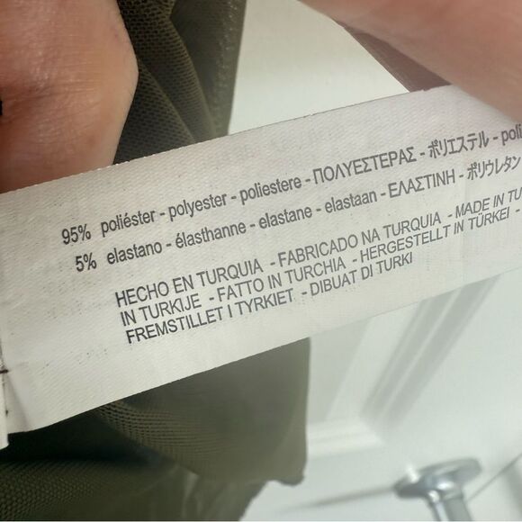 ZARA | Mesh Tee in Olive Green - Picture 4 of 7